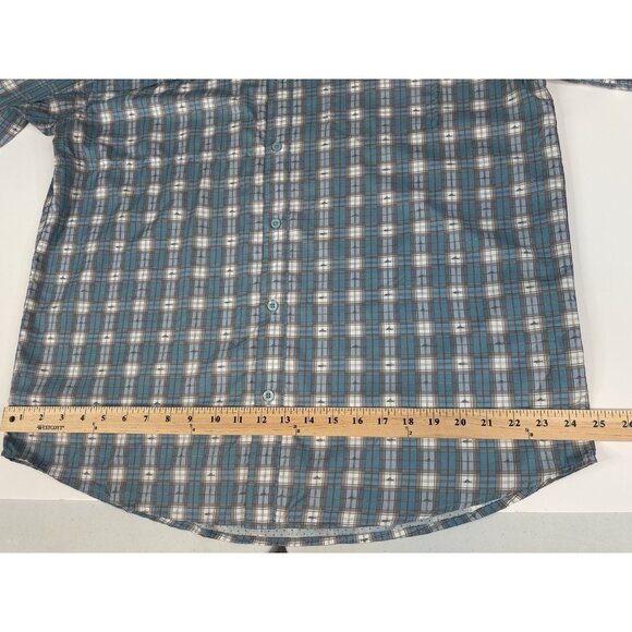 HUK Tide Point Woven Fishing Shirt Men’s XL Vented Blue Plaid Performance - Picture 12 of 15
